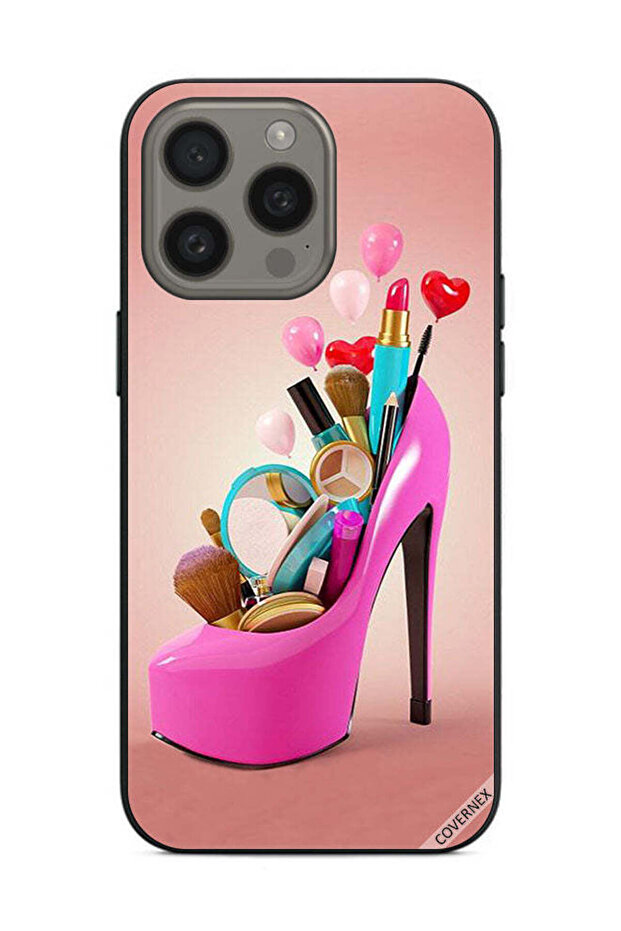 غطاء حماية لهاتف Apple iPhone 15 Pro Max حذاء مع أدوات مكياج