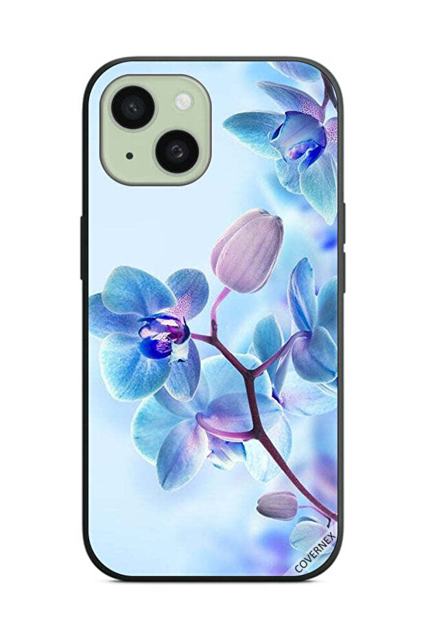غطاء حماية لهاتف Apple iPhone 15 Plus بطبعة زهور الأوركيد