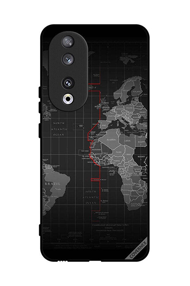 غطاء حماية لهاتف Honor 90 مع خريطة العالم