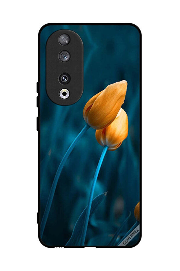 غطاء حماية لهاتف Honor 90 مع زهرتين لطيفتين