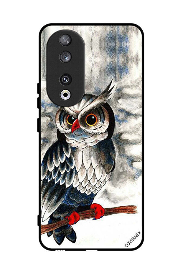 غطاء حماية لهاتف Honor 90 برسومات بومة فنية