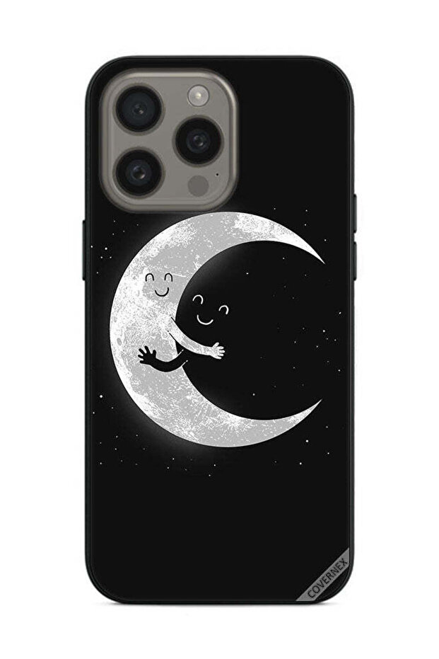 غطاء حماية لهاتف Apple iPhone 15 Pro Max عناق القمر والسماء المظلمة