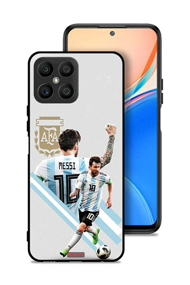 غطاء حماية لهاتف Honor X8 4G برسومات ليو ميسي