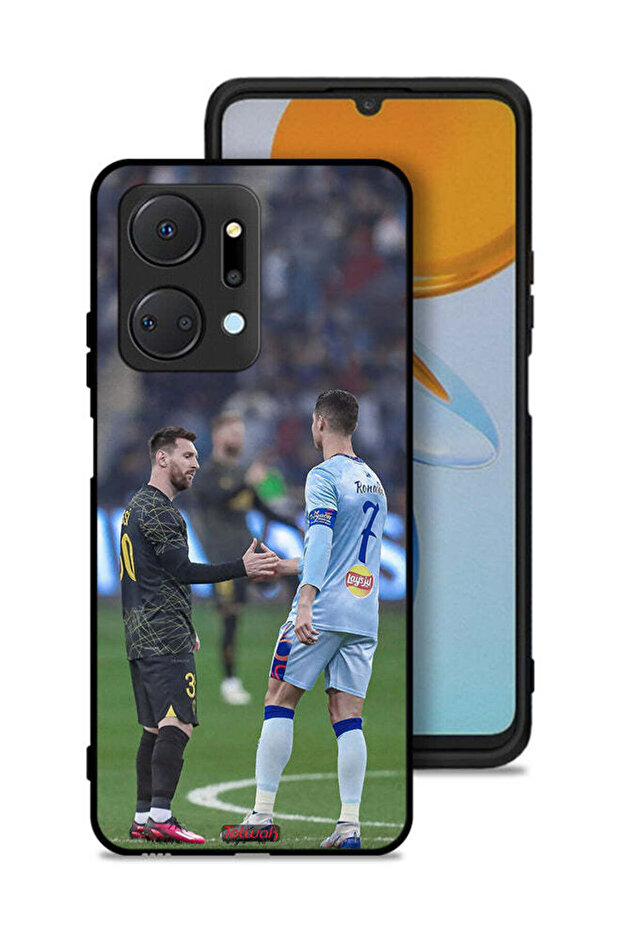 غطاء حماية لهاتف Honor X7a ميسي ورونالدو
