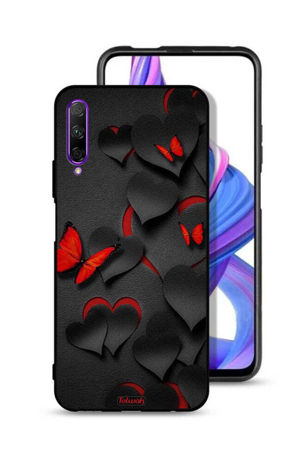 Honor 9X Pro Protective Case Cover Hearts And Butterflies Pattern