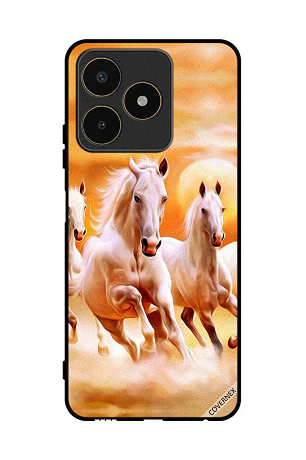 غطاء حماية لهاتف Realme C53 - خيول تركض