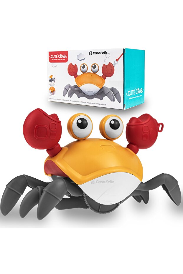 Interactive Toy, Crawling Crab, Orange - 4