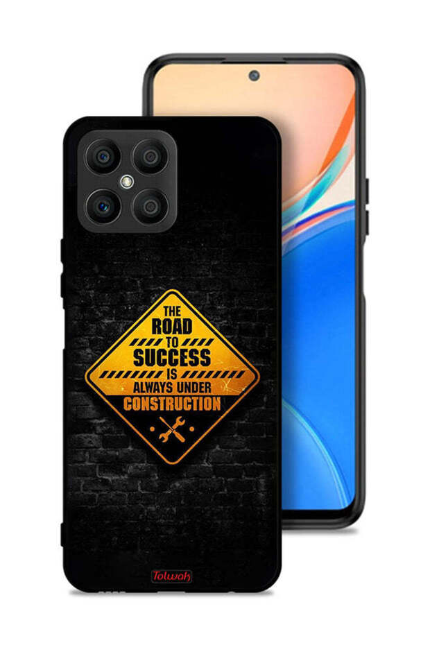 Honor X8 4G Protective Case Cover The Road To Success Is Always Under Construction