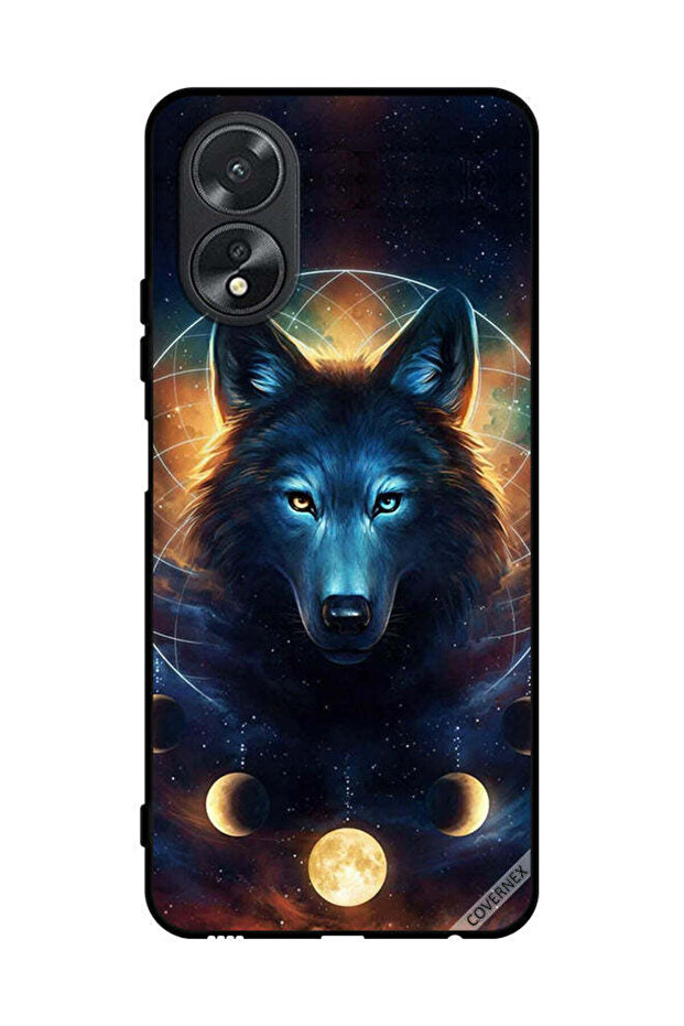 Protective Case Cover For Oppo A38 Wolf In Space