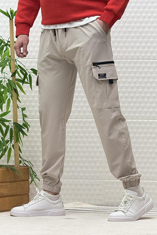 Men's Cargo Pocket Model Parachute Jogger Pants