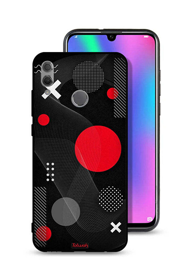 غطاء حماية لهاتف Honor 10 Lite بنمط دائري ومتقاطع