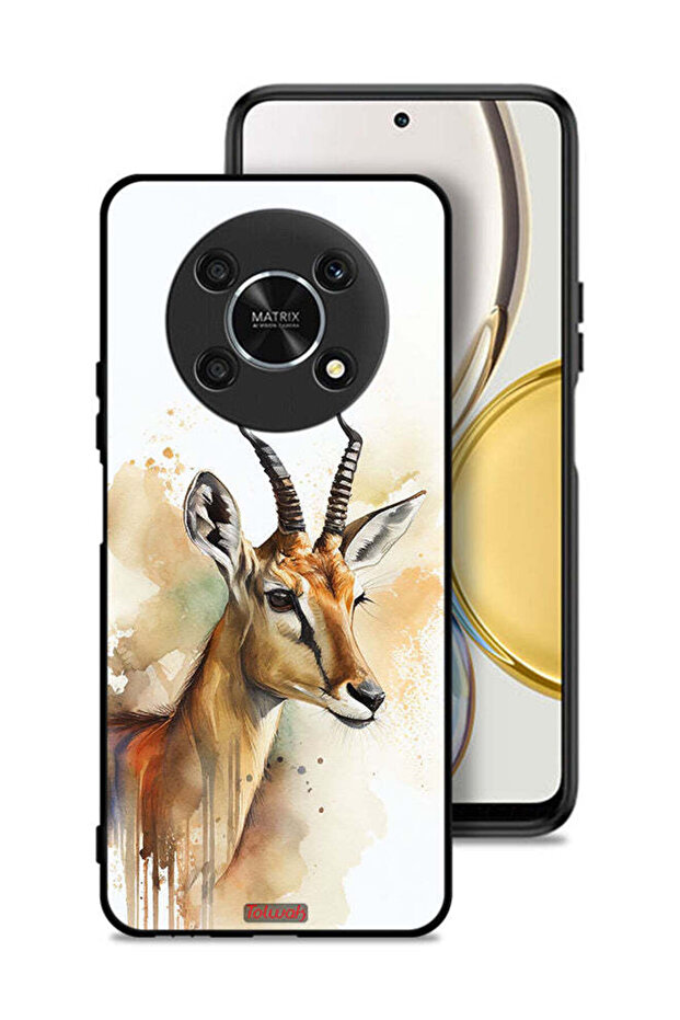 غطاء حماية لهاتف Honor X9 5G بتصميم فن تجريدي للغزلان