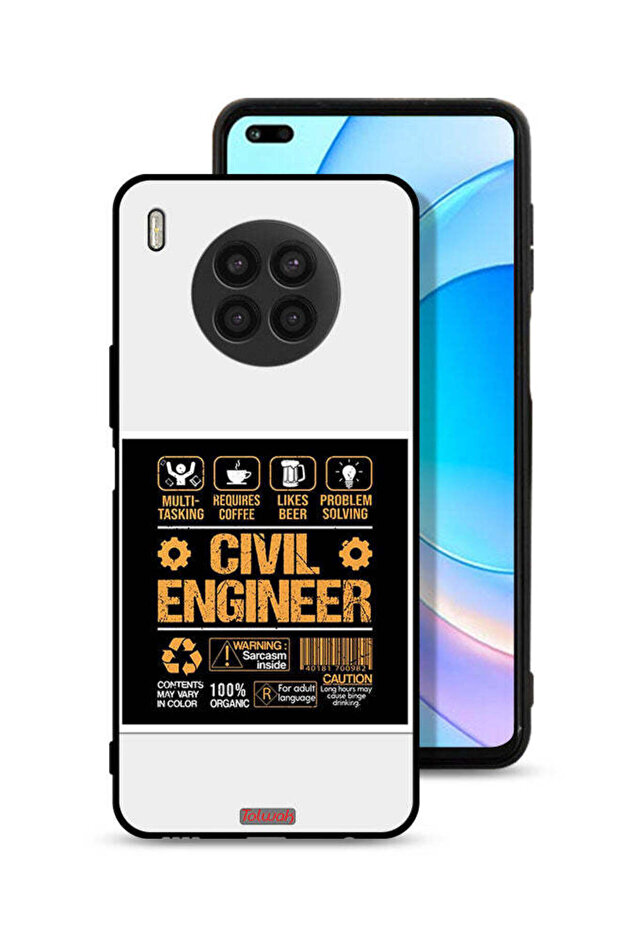 غطاء حماية لهاتف Honor 50 Lite، ملصق مهندس مدني