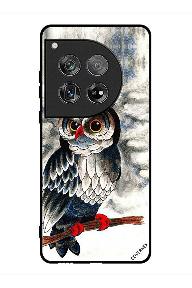 غطاء حماية لهاتف OnePlus 12 بتصميم رسمة بومة