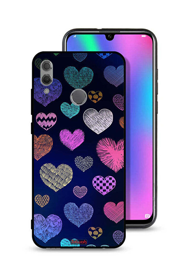 غطاء حماية لهاتف Honor 10 Lite بنقشة قلوب حجرية
