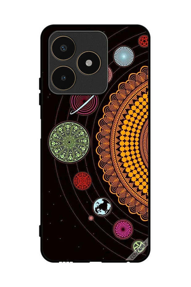 غطاء حماية لهاتف Realme C53 - فن ماندالا للنظام الشمسي