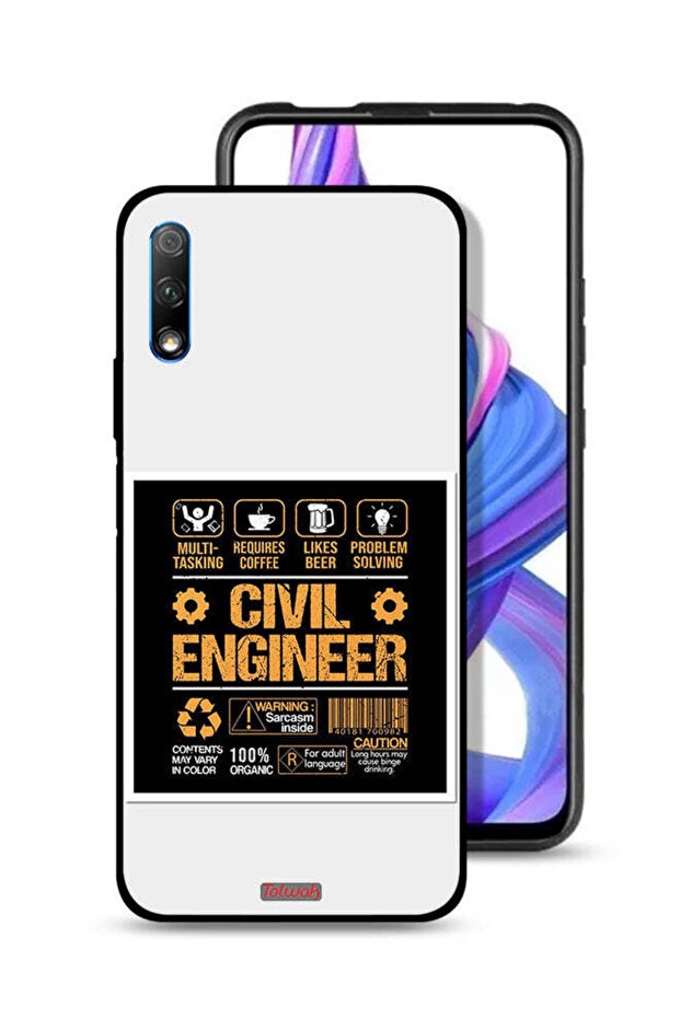 غطاء حماية لهاتف Honor 9X (الصين) ملصق مهندس مدني