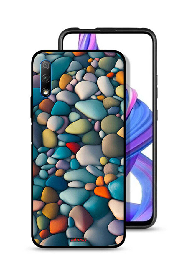 غطاء حماية لهاتف Honor 9X (الصين) بنمط تجريدي من الأحجار