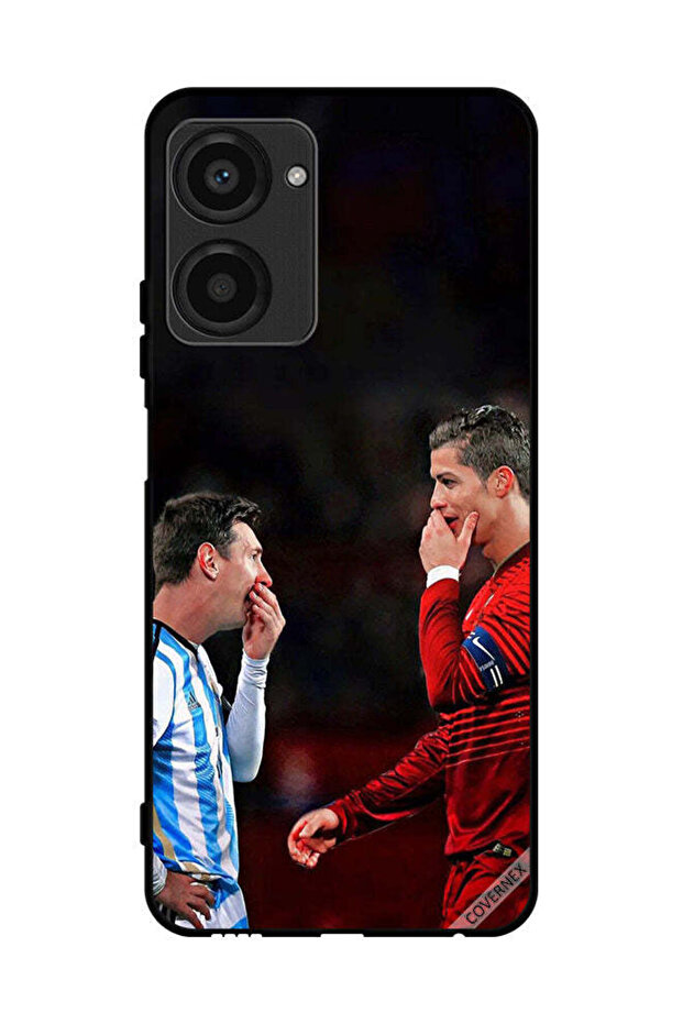 غطاء حماية لهاتف Realme 10 Pro رونالدو وميسي في إطار واحد