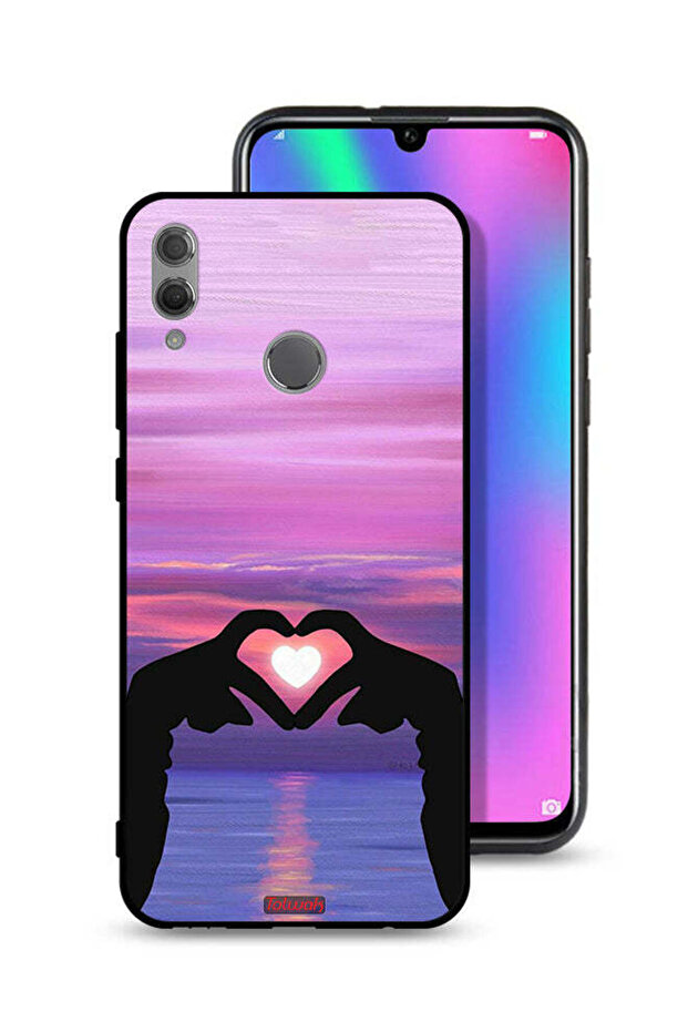 غطاء حماية لهاتف Honor 10 Lite بتصميم قلب وقمر