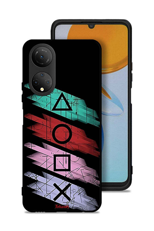 غطاء حماية لهاتف Honor X7 برسومات أيقونات لعبة الحبار