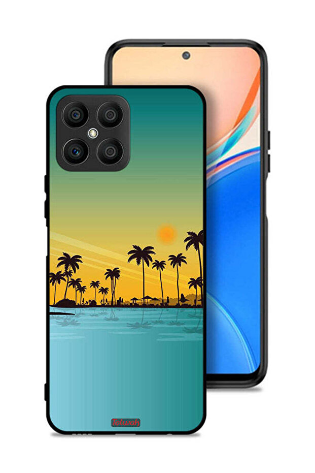 غطاء حماية لهاتف Honor X8 4G بنقشة فن تجريدي