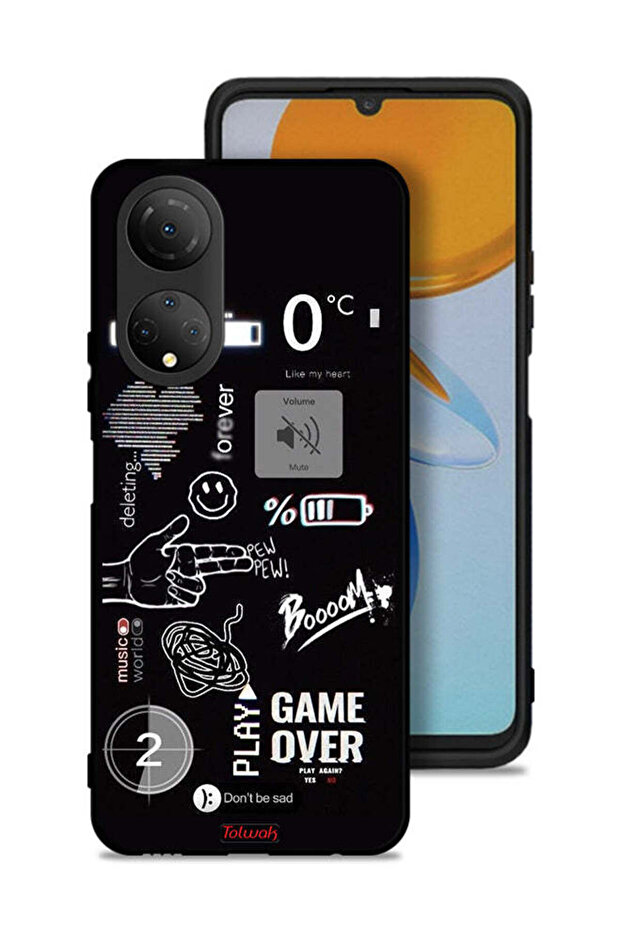 غطاء حماية Honor X7 بتصميم Game Over Pew Pew