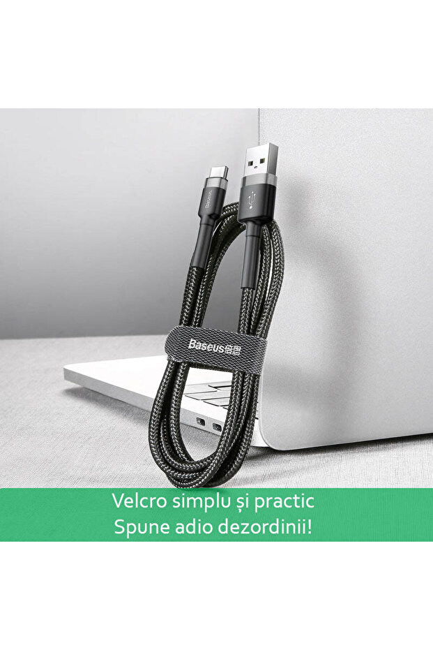 USB to Type-C data cable 2A, 2m, (CATKLF-CG1) - Gray Black - 5