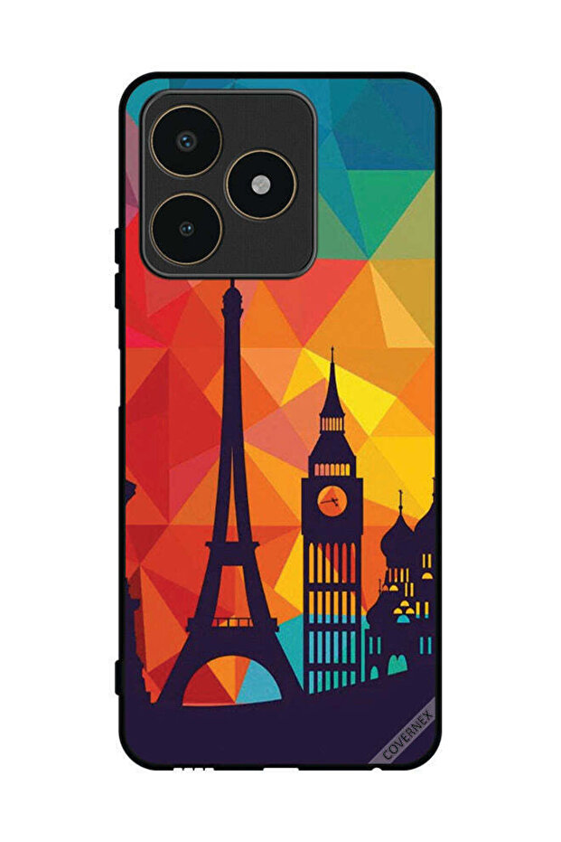 غطاء حماية لهاتف Realme C53 بنمط باريس الملون