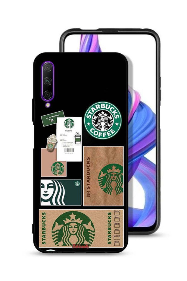 غطاء حماية لهاتف Honor 9X Pro بملصق ستاربكس