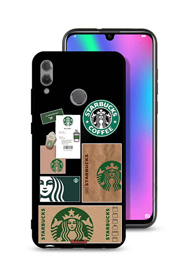 غطاء حماية لهاتف Honor 10 Lite بملصق ستاربكس