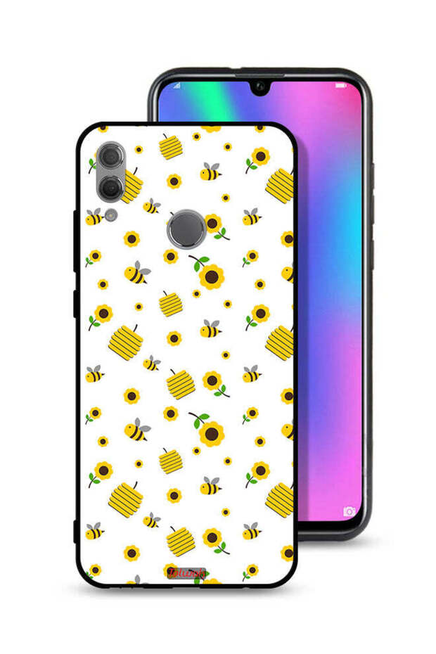 غطاء حماية لهاتف Honor 10 Lite بنقشة عباد الشمس والنحل