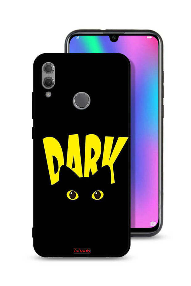 غطاء حماية لهاتف Honor 10 Lite بتصميم قطة داكنة