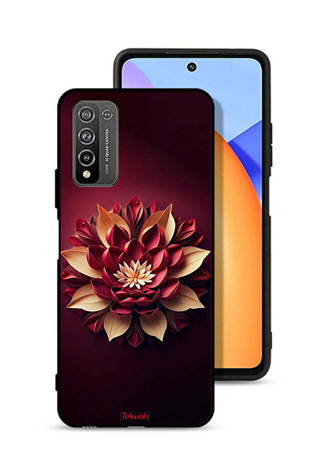 غطاء حماية لهاتف Honor 10X Lite بتصميم زهور تجريدية