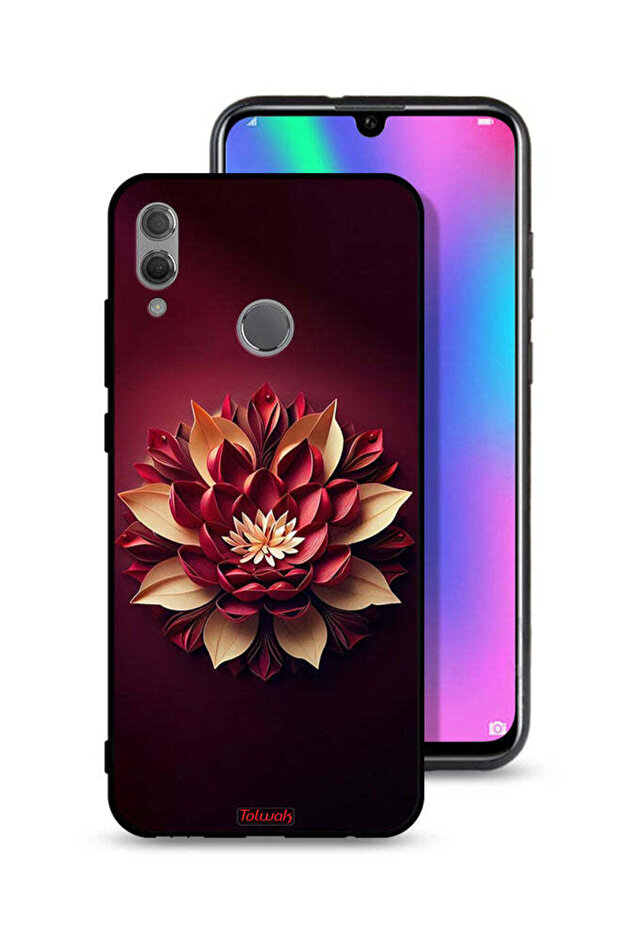 غطاء حماية لهاتف Honor 10 Lite بتصميم زهور تجريدية
