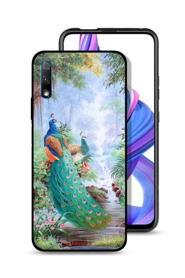 غطاء حماية لهاتف Honor 9X (الصين) بتصميم الطاووس