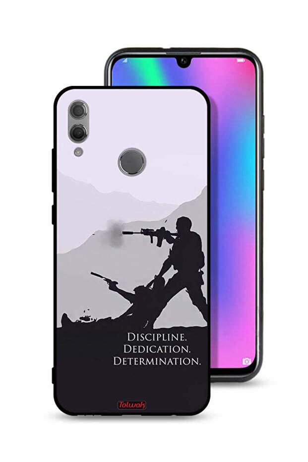 غطاء حماية لهاتف Honor 10 Lite بتصميم "الانضباط والتفاني والتصميم"