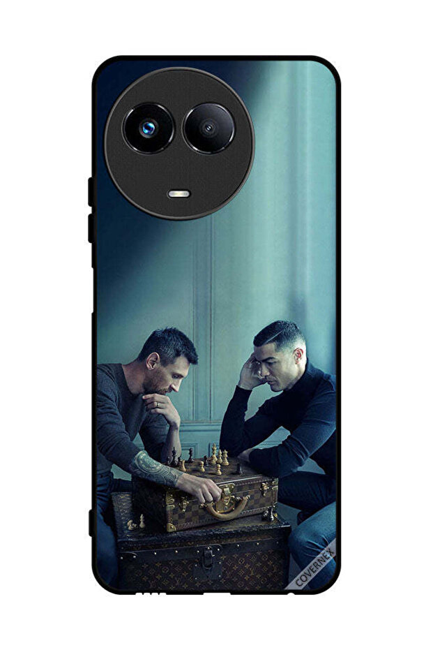 غطاء حماية لهاتف Realme 11 5G ميسي ضد رونالدو يلعبان الشطرنج