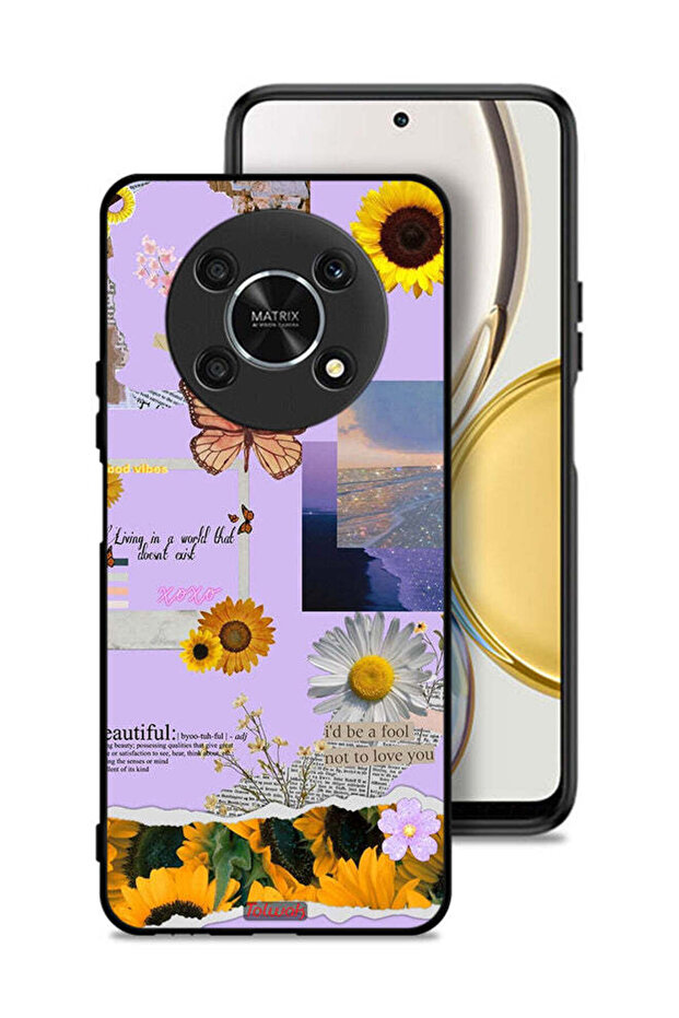 Honor X9 5G Protective Case Cover Beautiful Sunflower Stickers