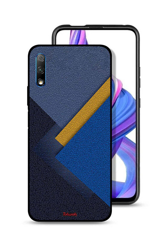 غطاء حماية لهاتف Honor 9X (الصين) بنمط ظلال جلدية مثلثة