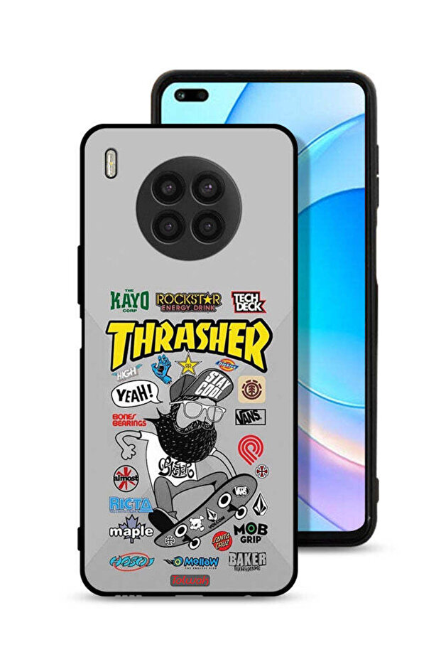 غطاء حماية لهاتف Honor 50 Lite بتصميم ملصق Thrasher