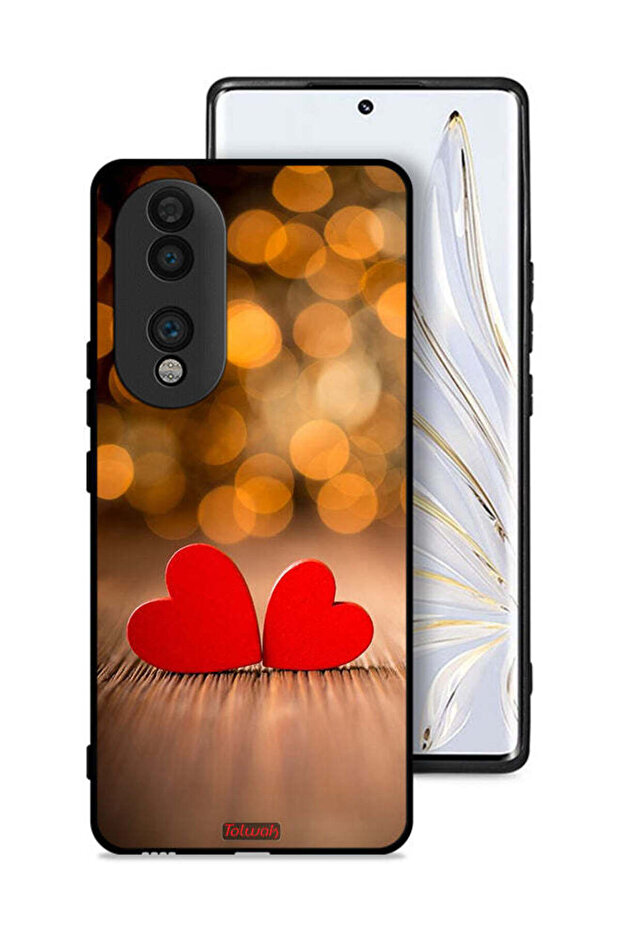 غطاء حماية لهاتف Honor 70 بتصميم قلبين جميلين