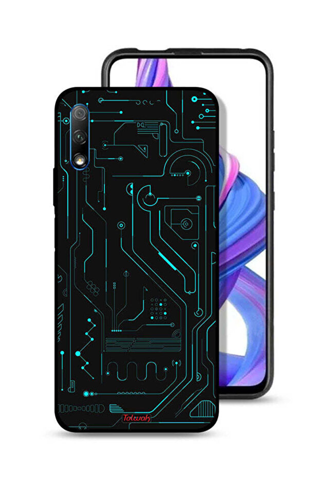 غطاء حماية لهاتف Honor 9X (الصين) دوائر فنية رقمية بسيطة شاشات متعددة