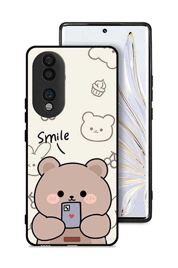 غطاء حماية لهاتف Honor 70 برسومات الدب المبتسم