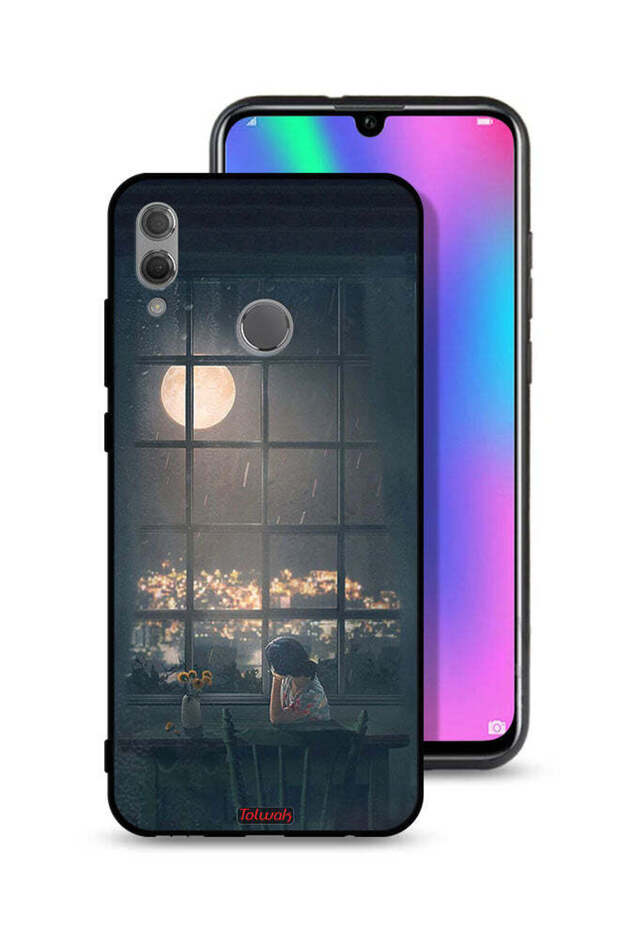 غطاء حماية لهاتف Honor 10 Lite مع صورة القمر