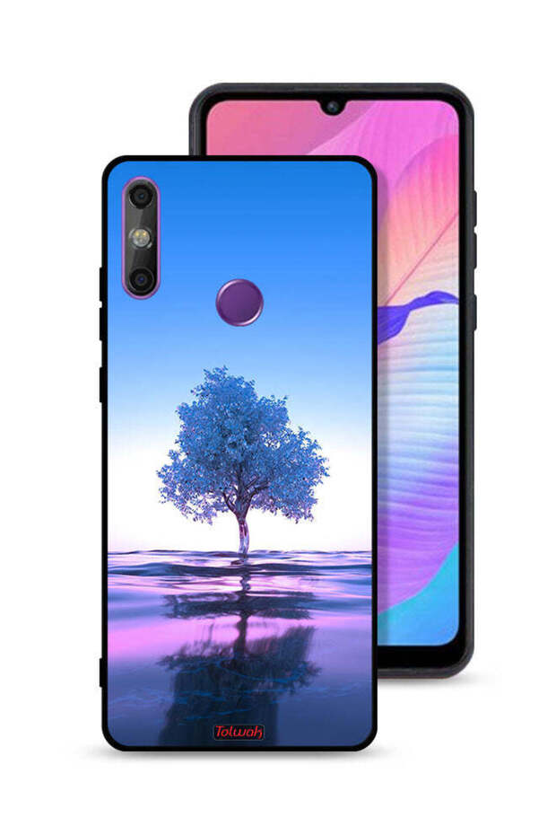Huawei Enjoy 20e Protective Case Cover Tree Neon Body Of Water Reflection Digital Art