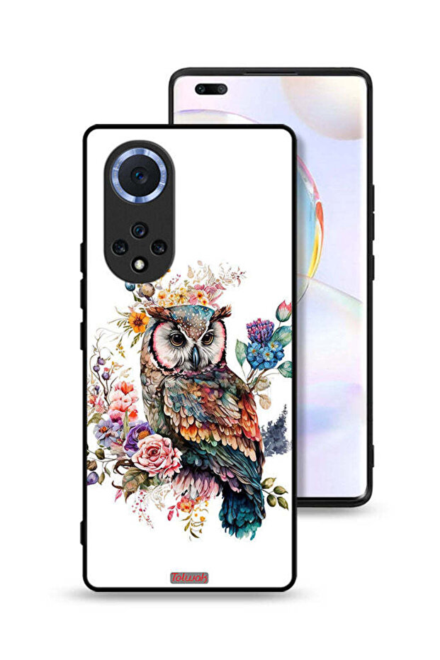 غطاء حماية لهاتف Honor 50 Pro بتصميم بومة فنية تجريدية