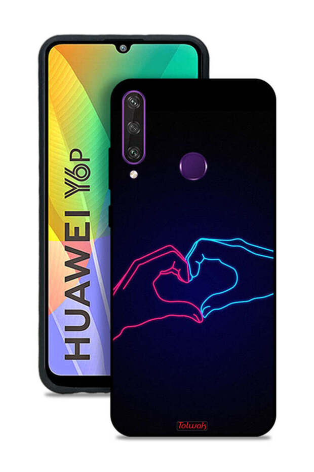 Huawei Y6p Protective Case Cover Touching Hand Making Heart