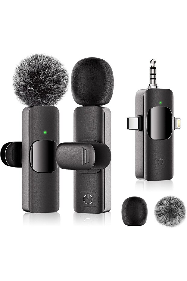 Professional Wireless Lavalier Mini Microphone - Microphone for iPhone/Android/Camera, 3 in 1 Cordle - 1