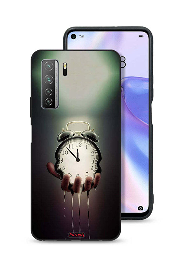غطاء حماية لهاتف هواوي P40 لايت 5G على شكل ساعة